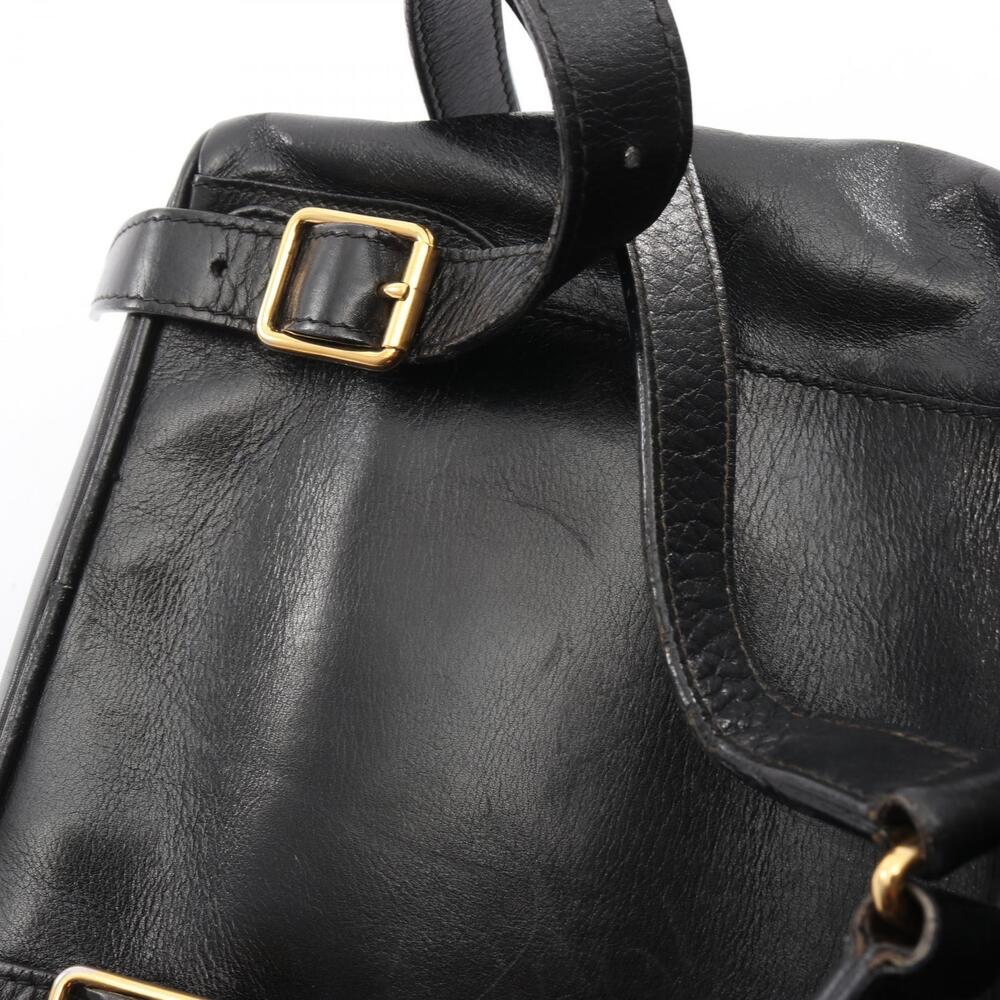 Gucci Bamboo Drawstring Backpack Rucksack Leather Black - Picture 8 of 10